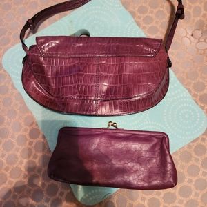 2 leather plum/purple purses